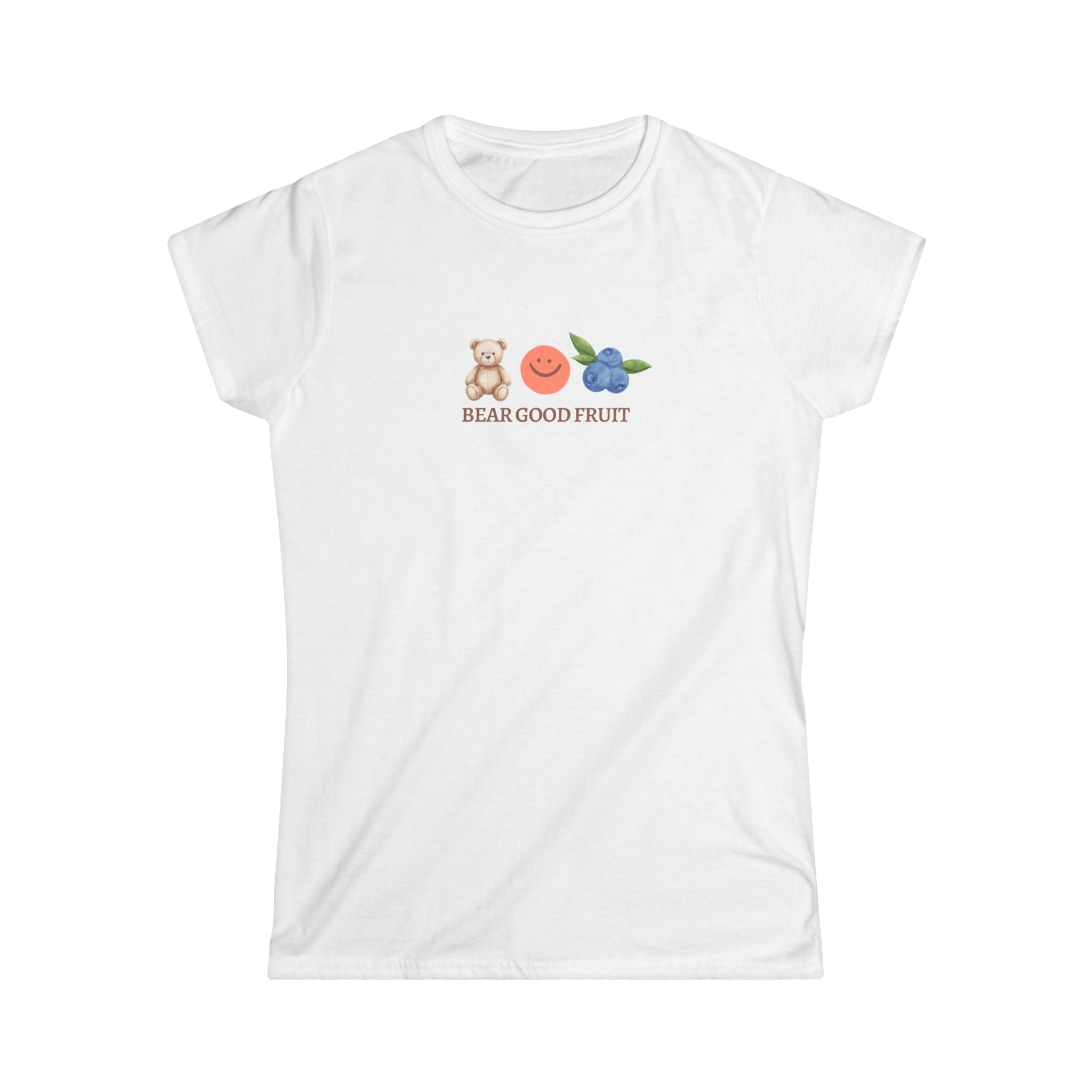 Bear Good Fruit Tee — Cute Bear & Fruit Graphic Women's T-Shirt
