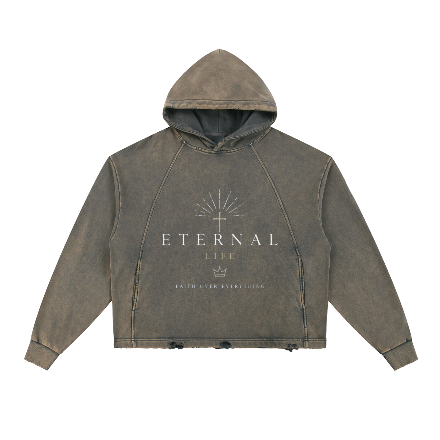 Made for Eternity - Vintage Washed Frayed-Hem Hoodie