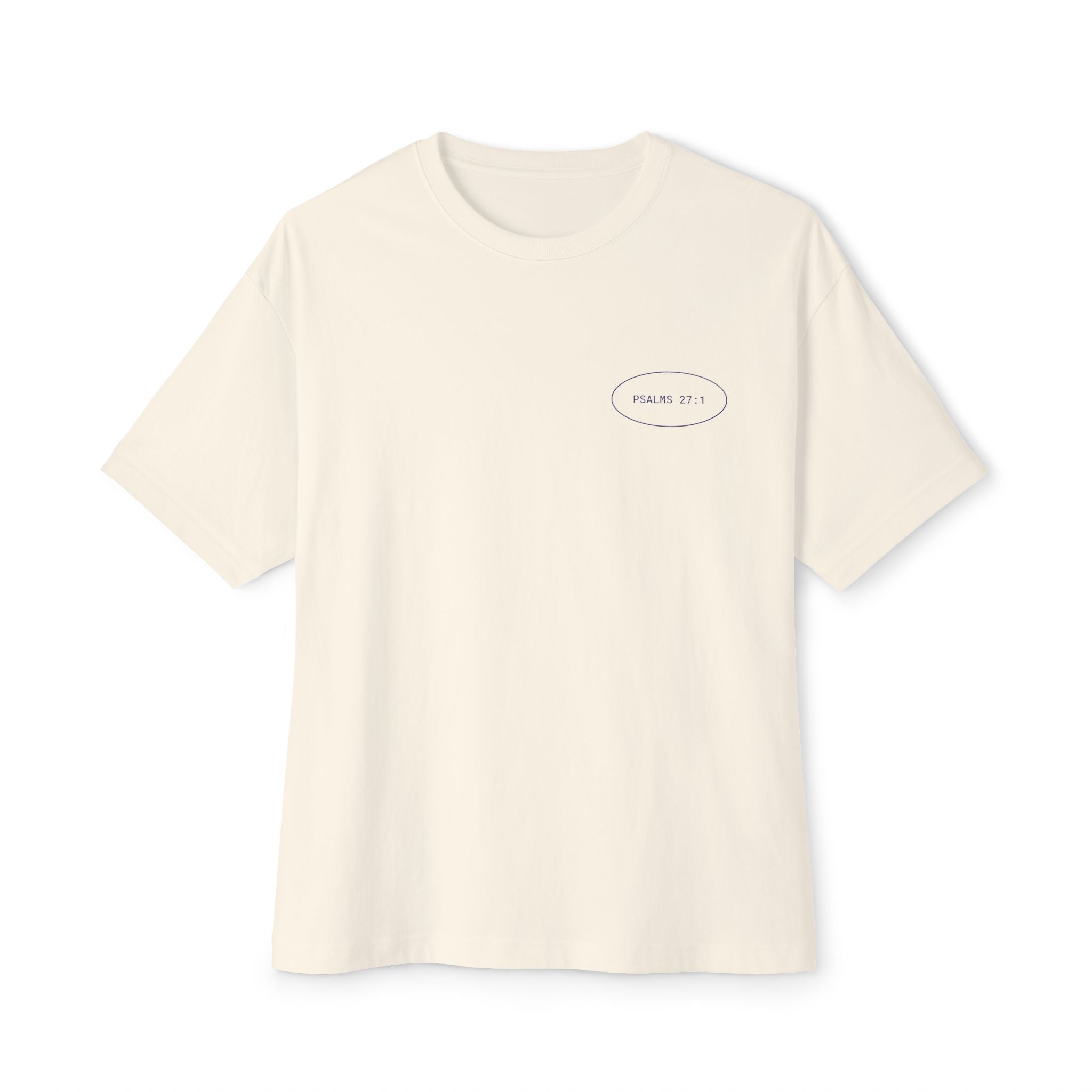 Christian Graphic Tee — “The Lord Is My Light and My Salvation” Floral Back Print