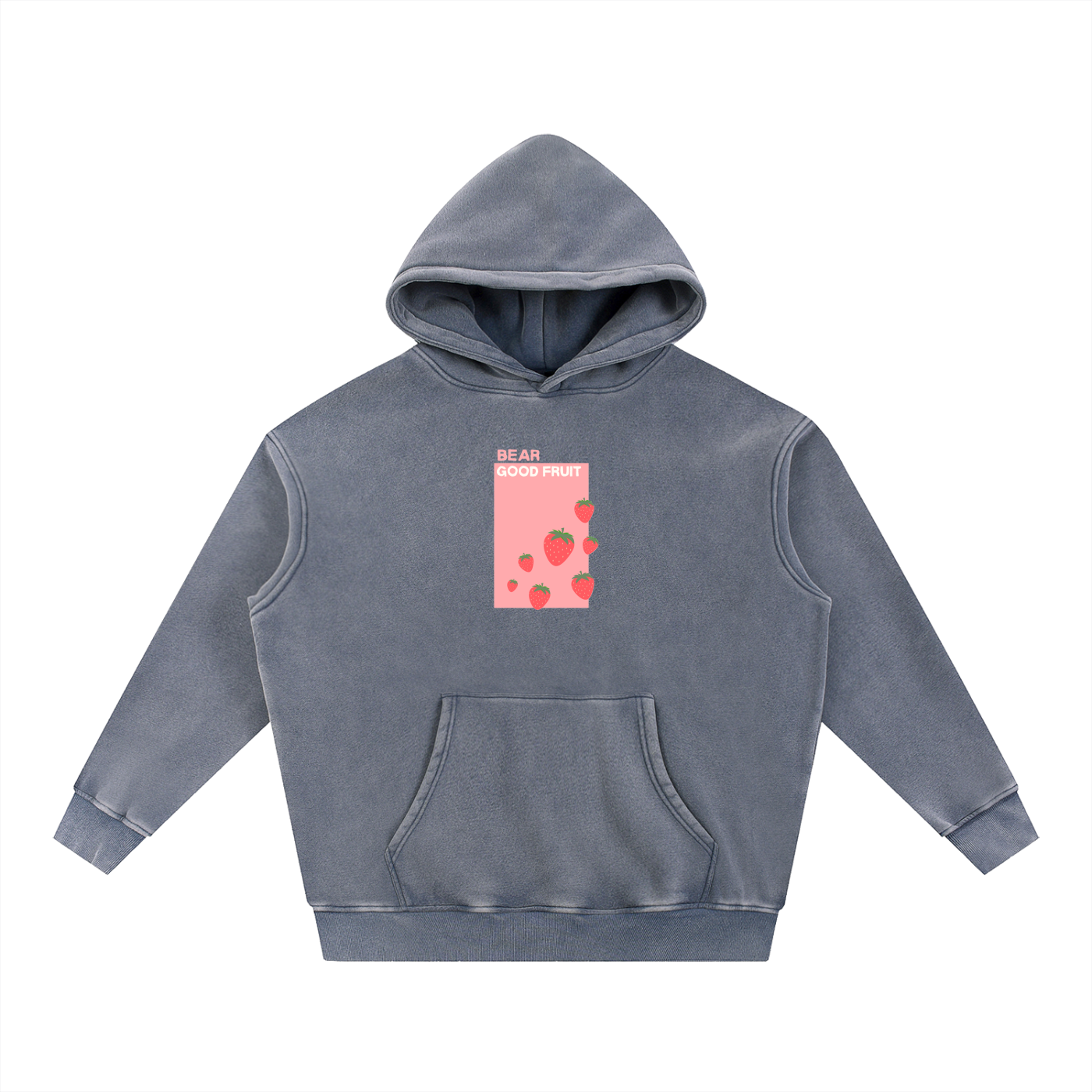 Bear Fruit Wash Fleece Oversize Hoodie