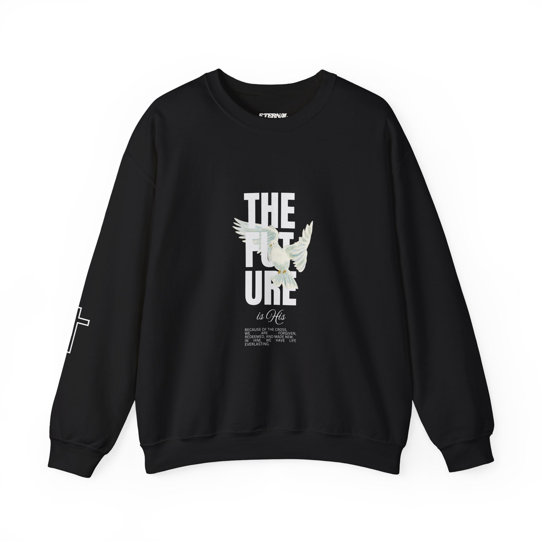 Crewneck Sweatshirt — "The Future" Dove Graphic Christian Cross Streetwear