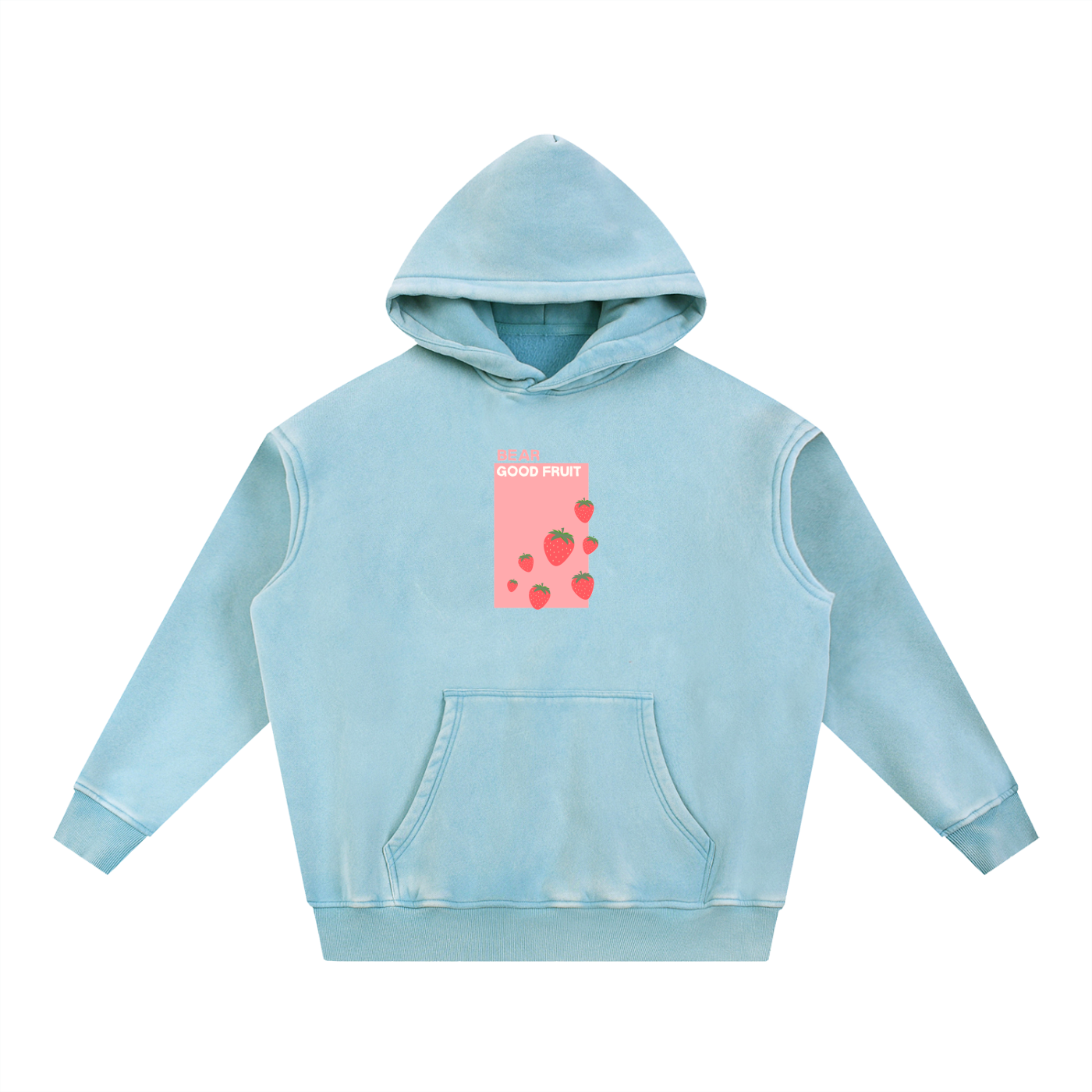Bear Fruit Wash Fleece Oversize Hoodie