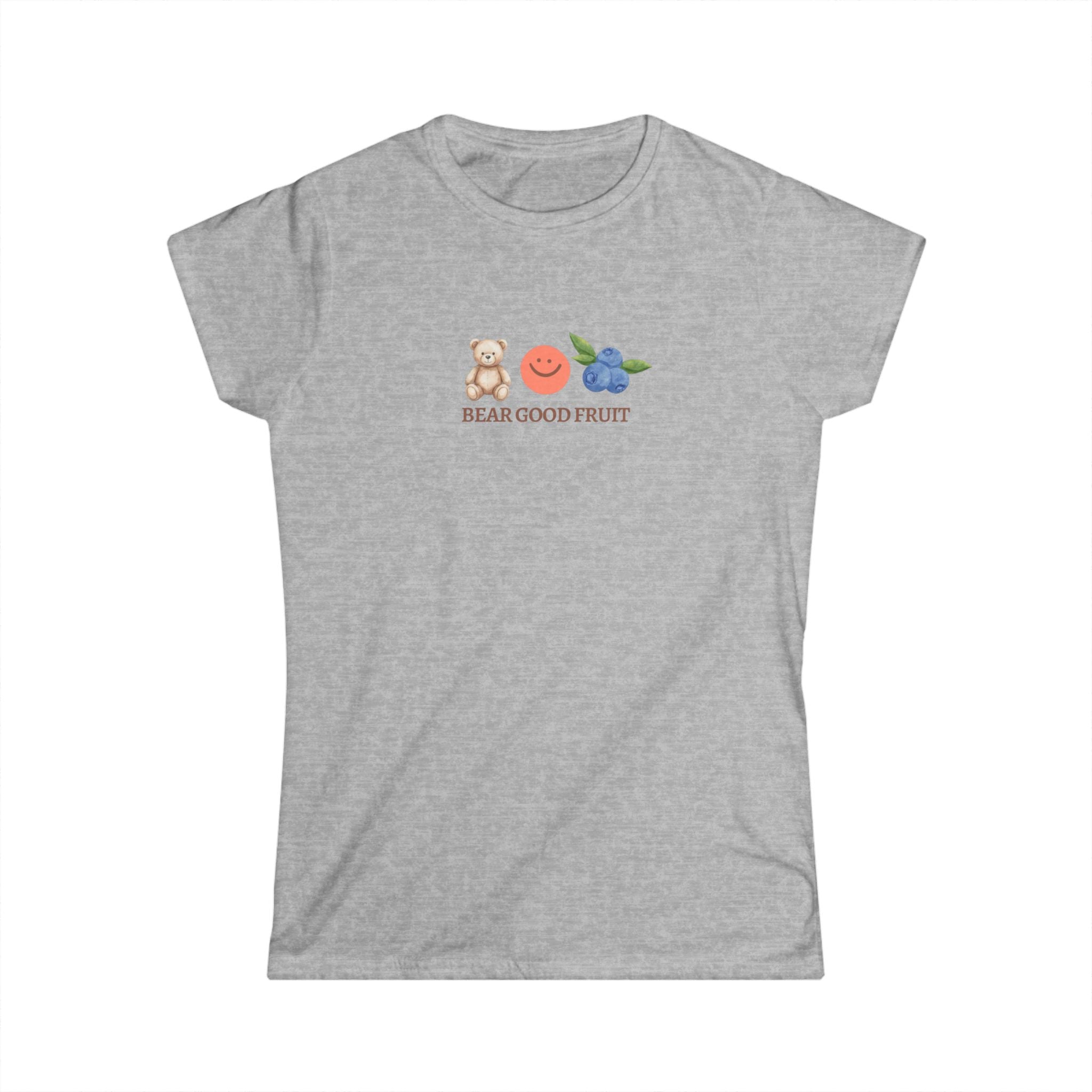 Bear Good Fruit Tee — Cute Bear & Fruit Graphic Women's T-Shirt