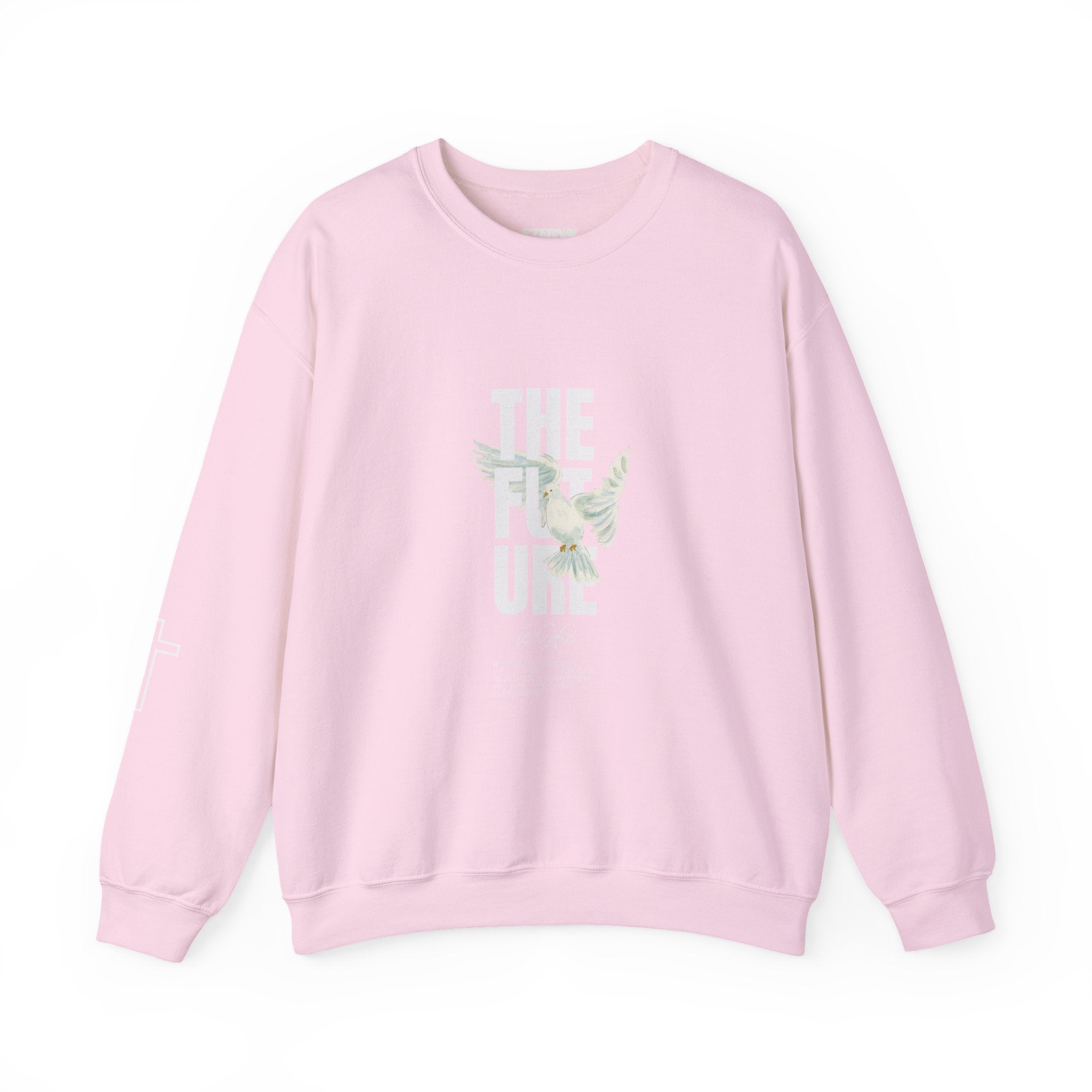 Crewneck Sweatshirt — "The Future" Dove Graphic Christian Cross Streetwear