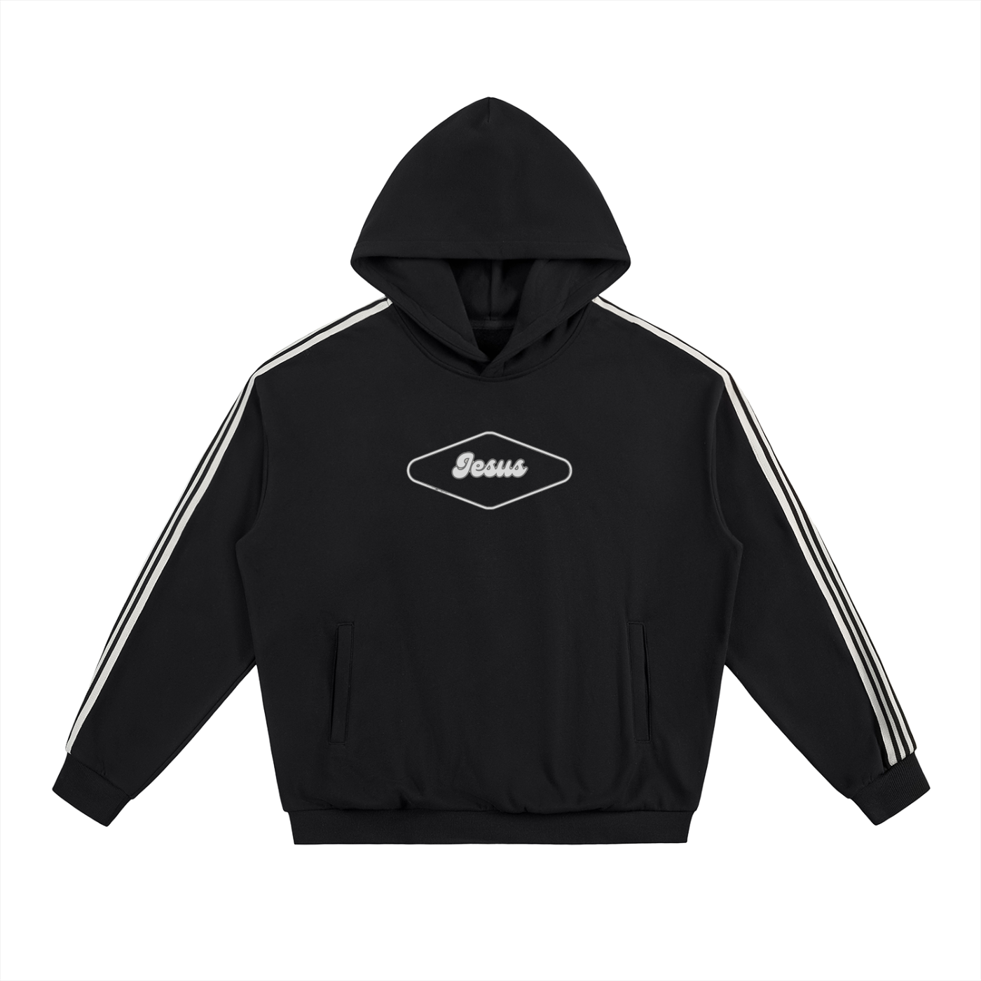 Jesus Stripe Drop-Shoulder Hoodie