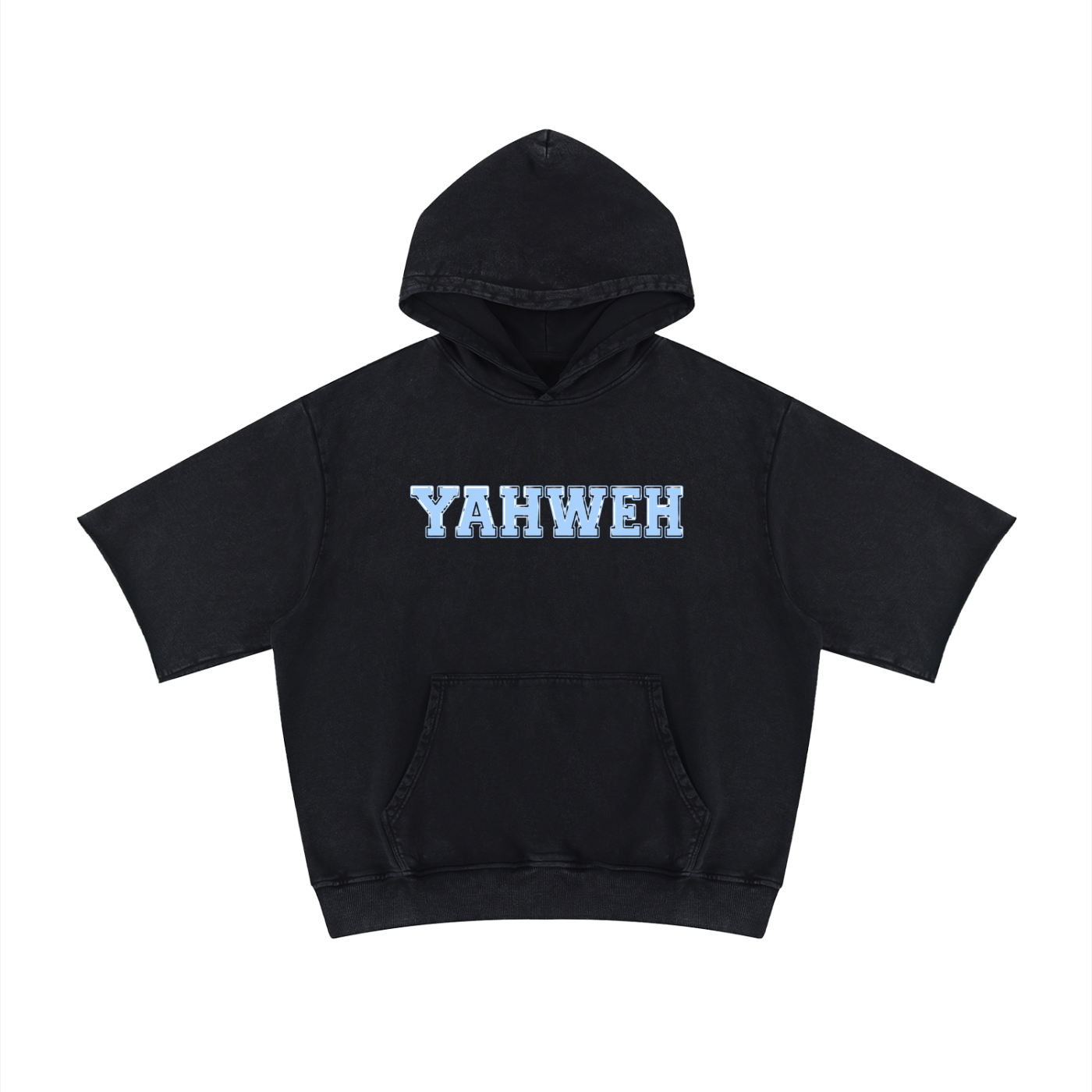 Unisex Mineral Wash Short Sleeve Hoodie