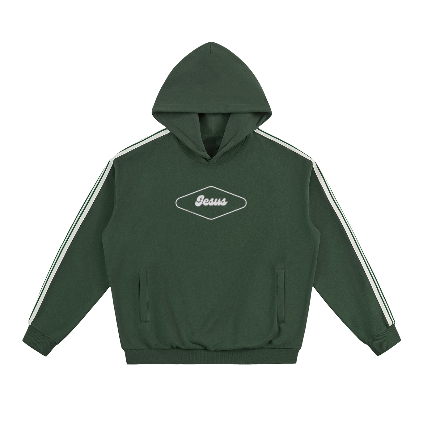 Jesus Stripe Drop-Shoulder Hoodie