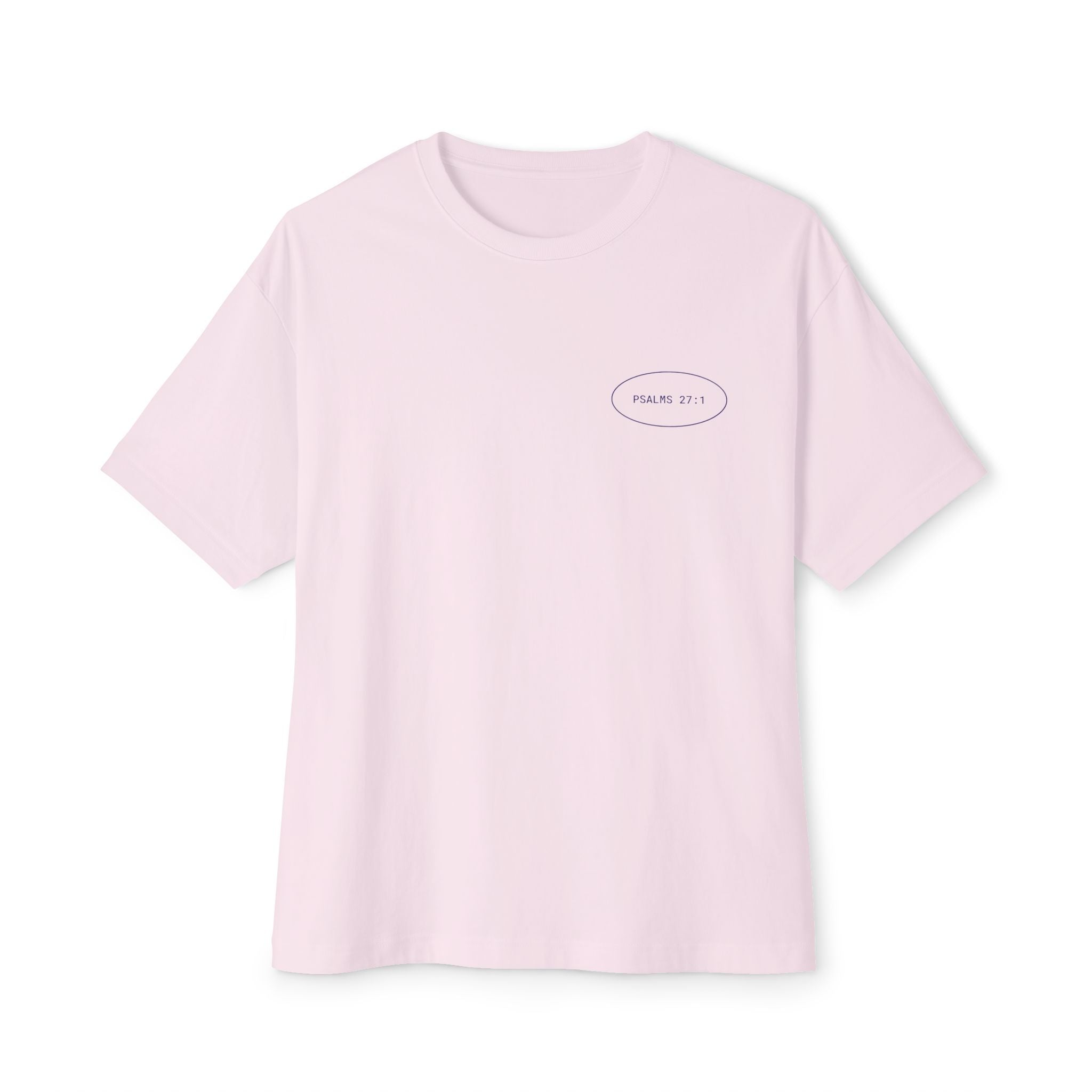 Christian Graphic Tee — “The Lord Is My Light and My Salvation” Floral Back Print