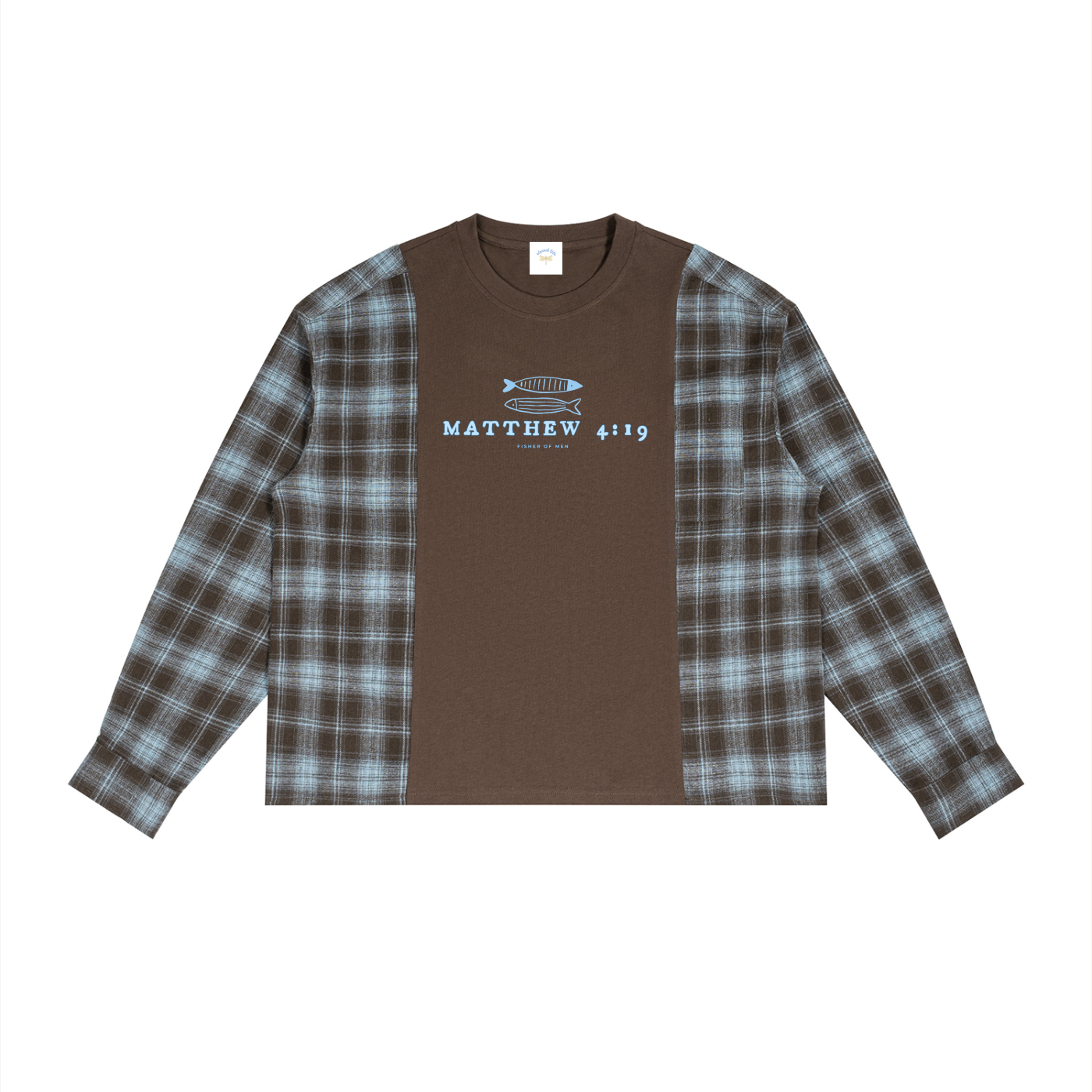Fisher of Men Plaid Panel Long Sleeve T-Shirt