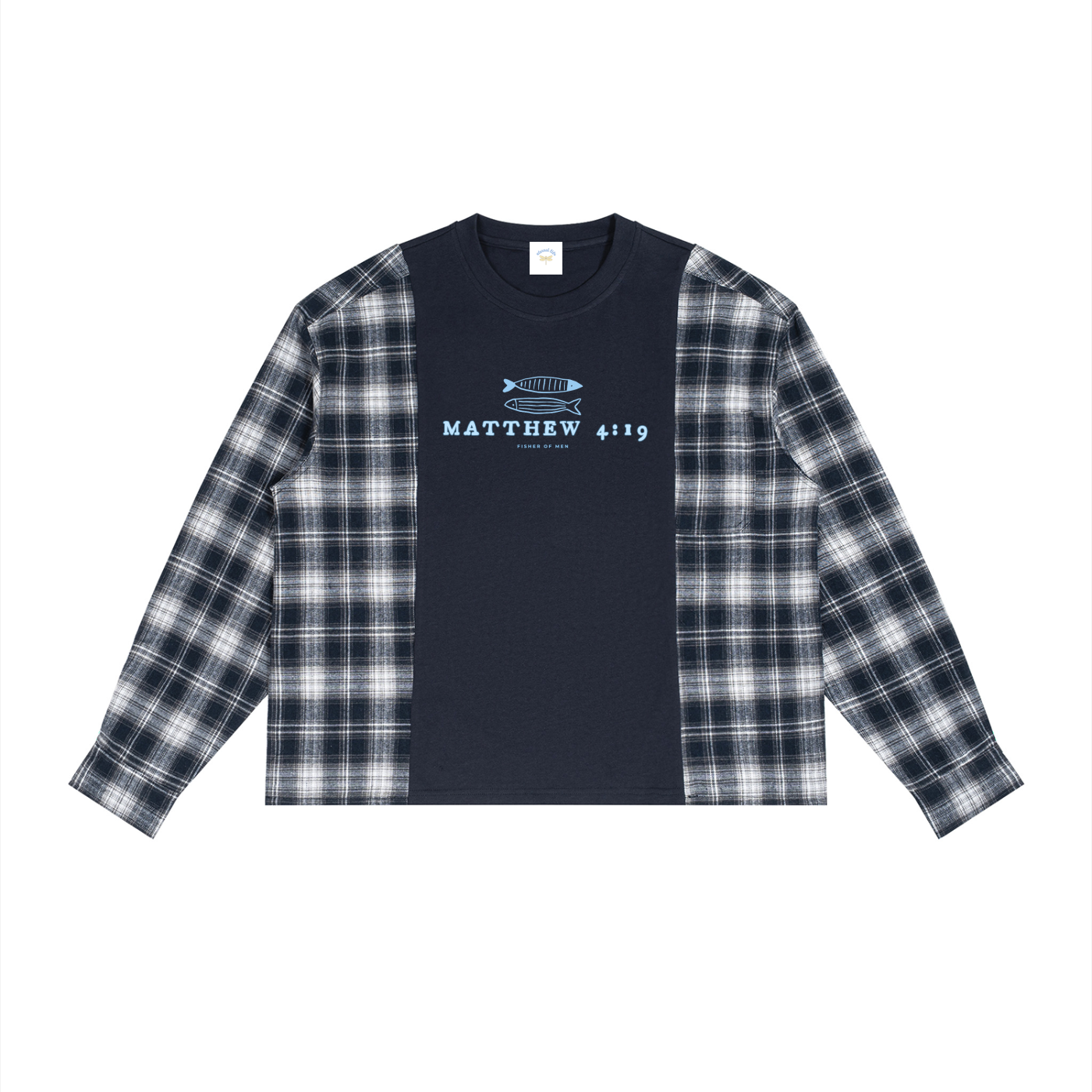 Fisher of Men Plaid Panel Long Sleeve T-Shirt