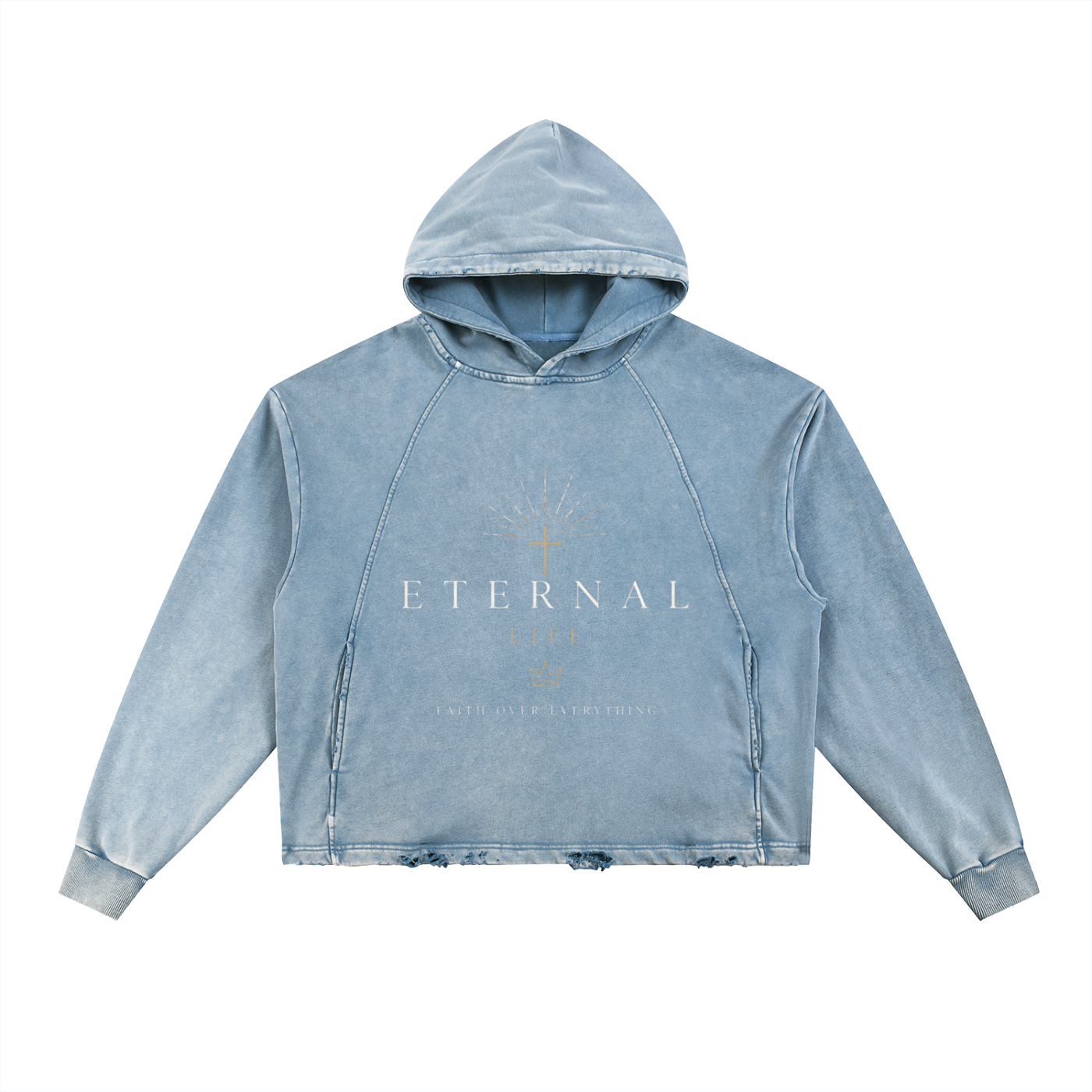 Made for Eternity - Vintage Washed Frayed-Hem Hoodie