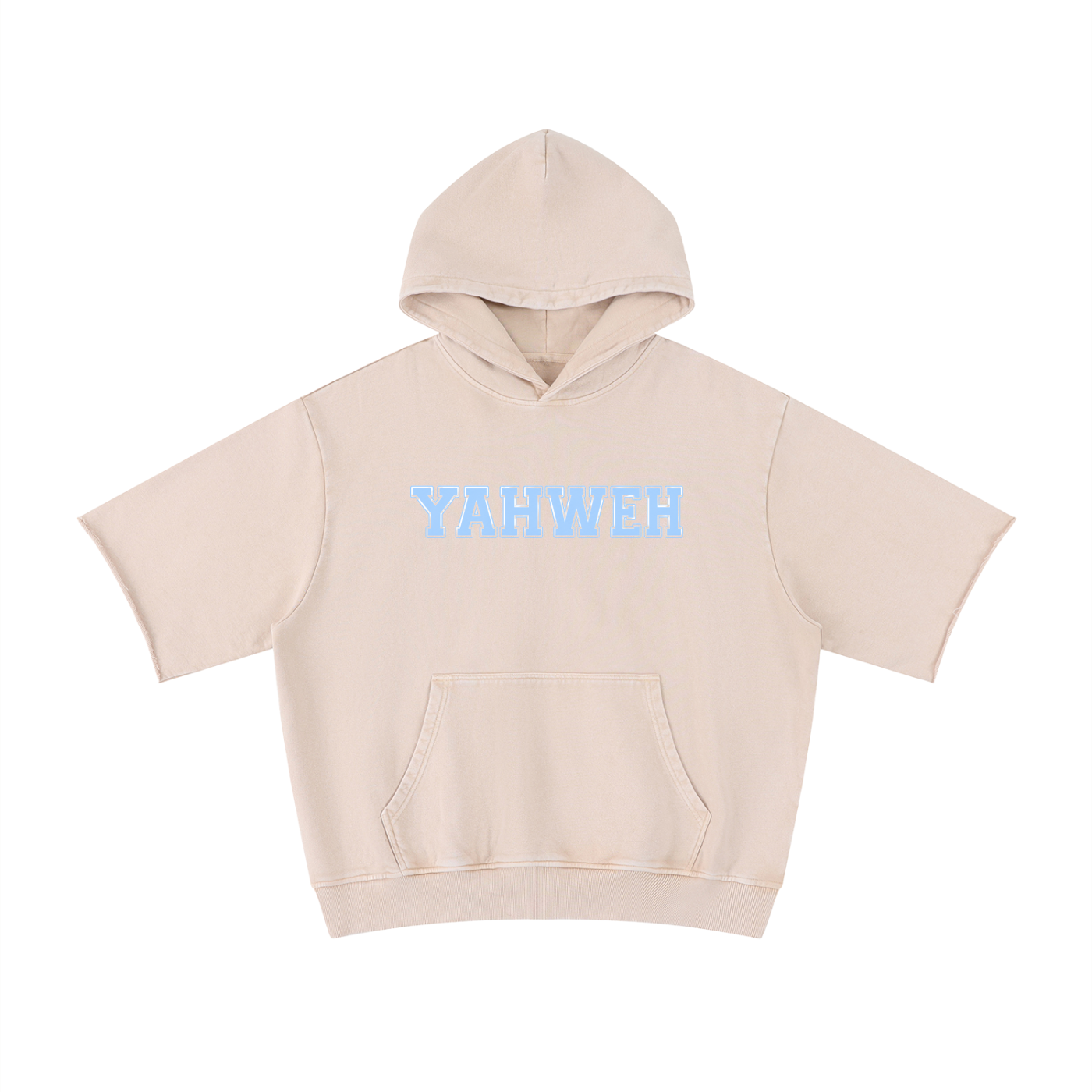 Unisex Mineral Wash Short Sleeve Hoodie