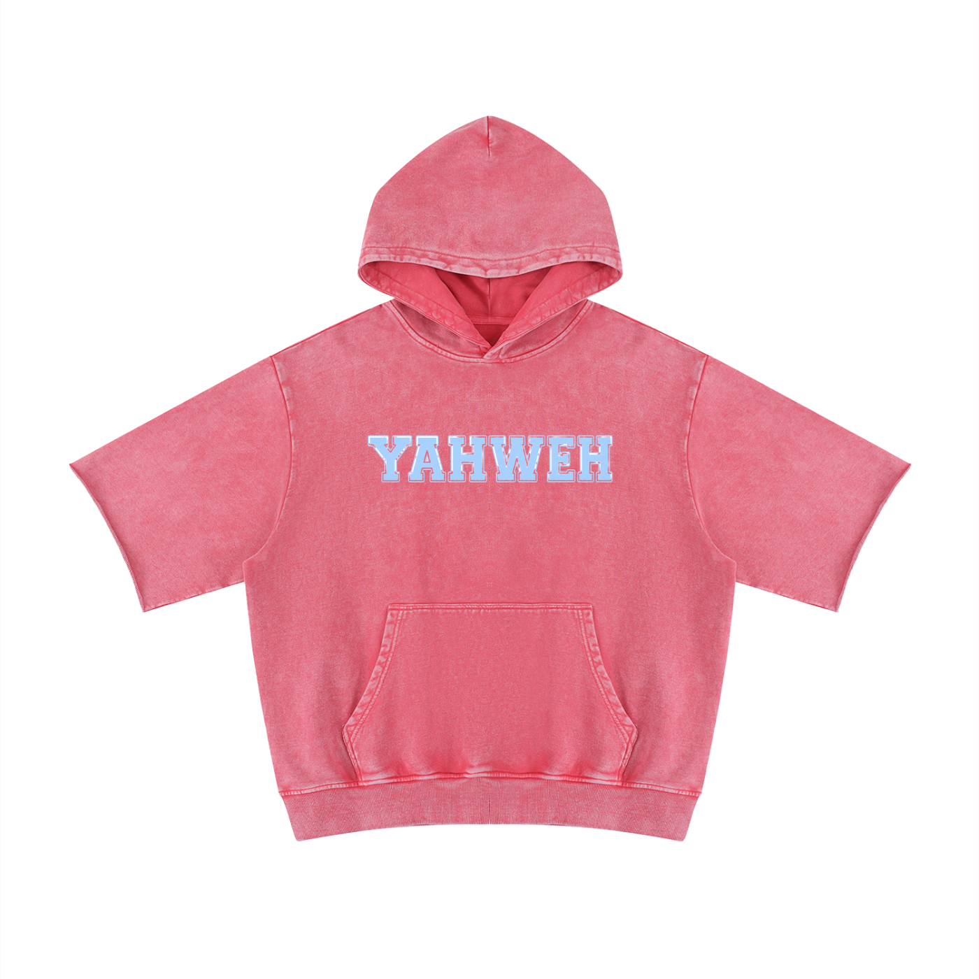 Unisex Mineral Wash Short Sleeve Hoodie
