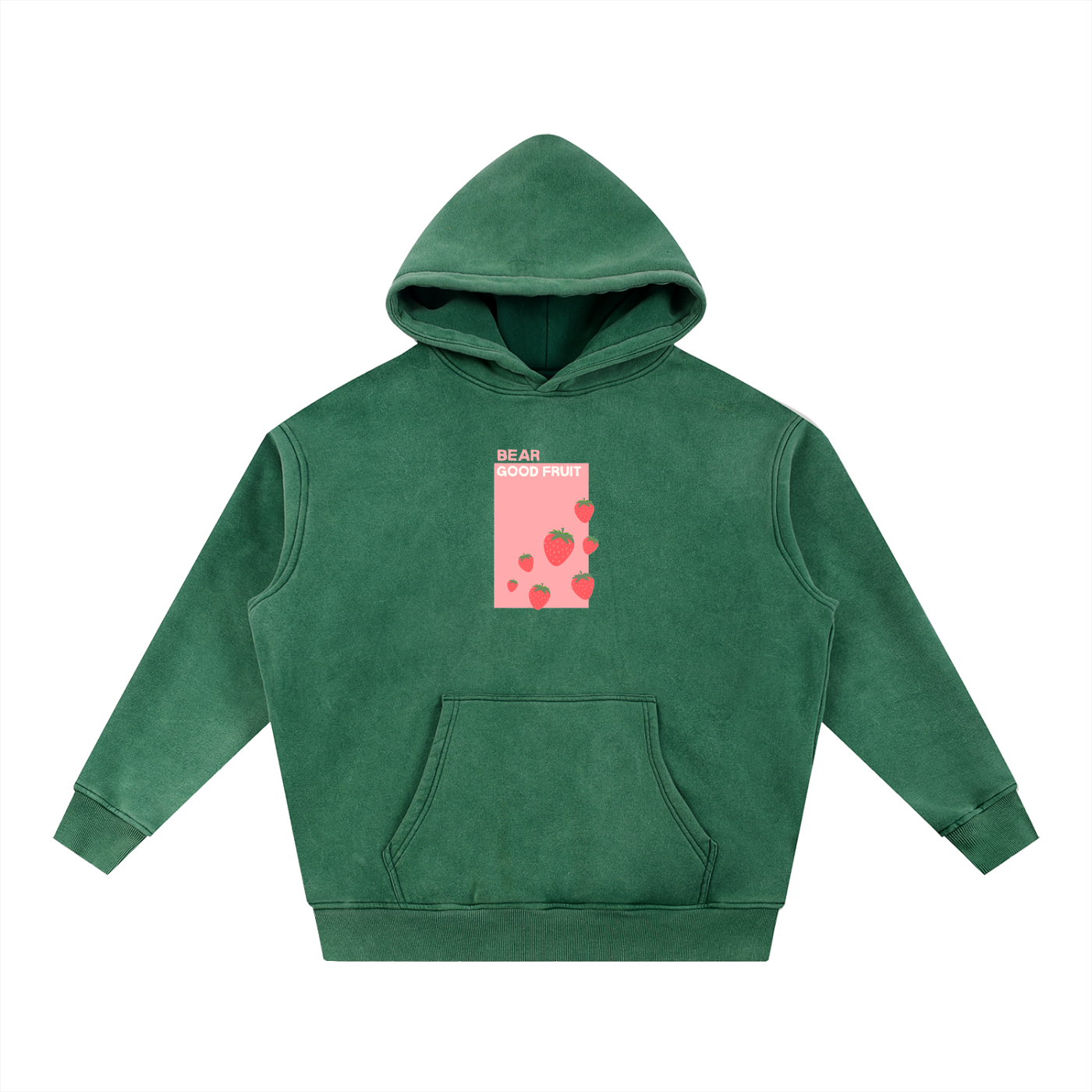 Bear Fruit Wash Fleece Oversize Hoodie