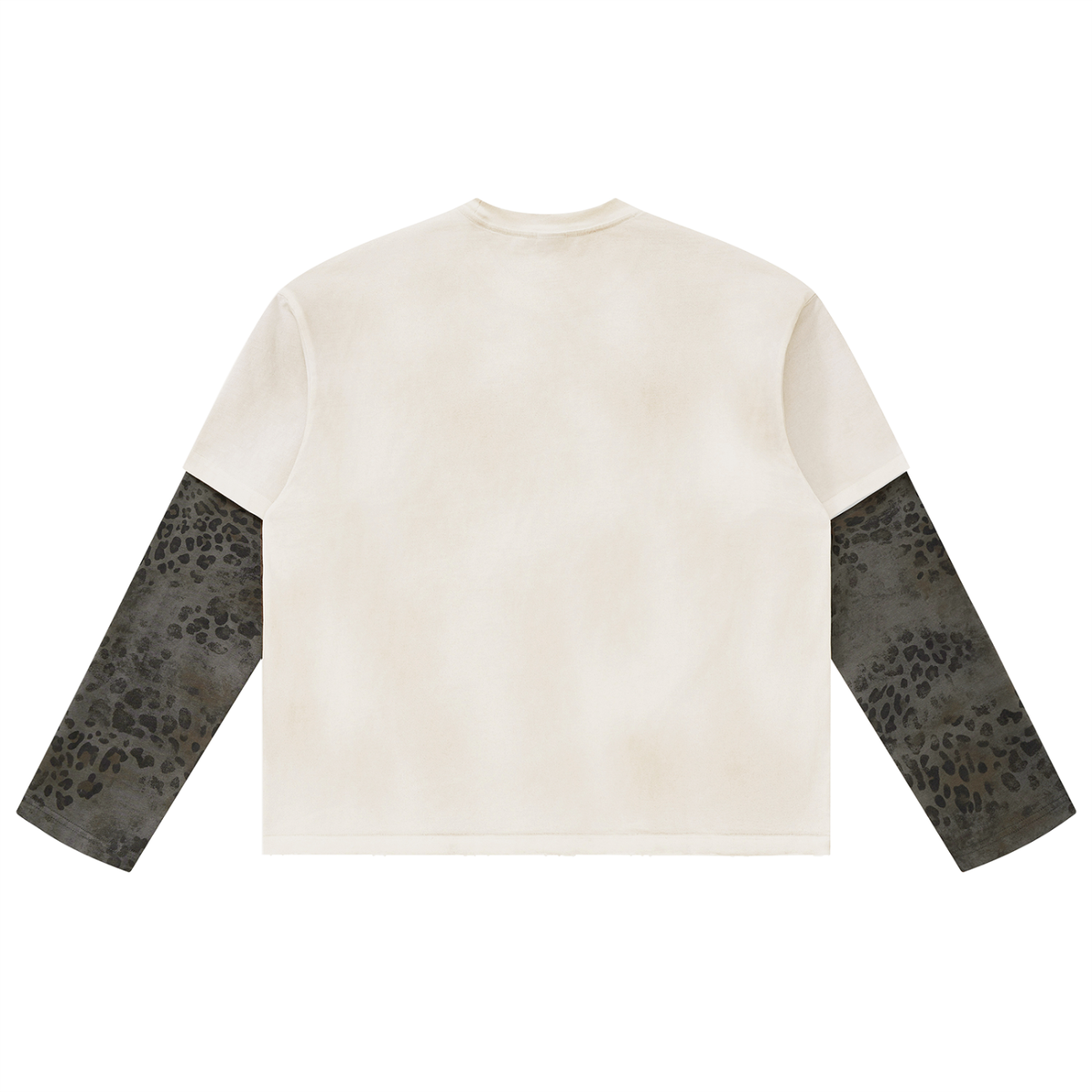 Jesus Vintage Wash Leopard Paneled Layer T-Shirt