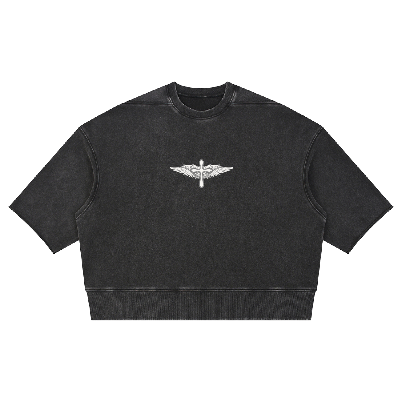 Unisex Mineral Wash Boxy Raw Edge T-Shirt