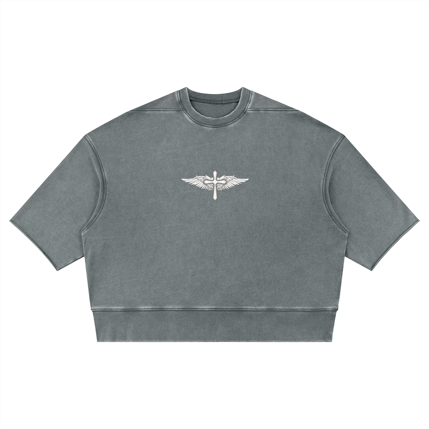 Unisex Mineral Wash Boxy Raw Edge T-Shirt