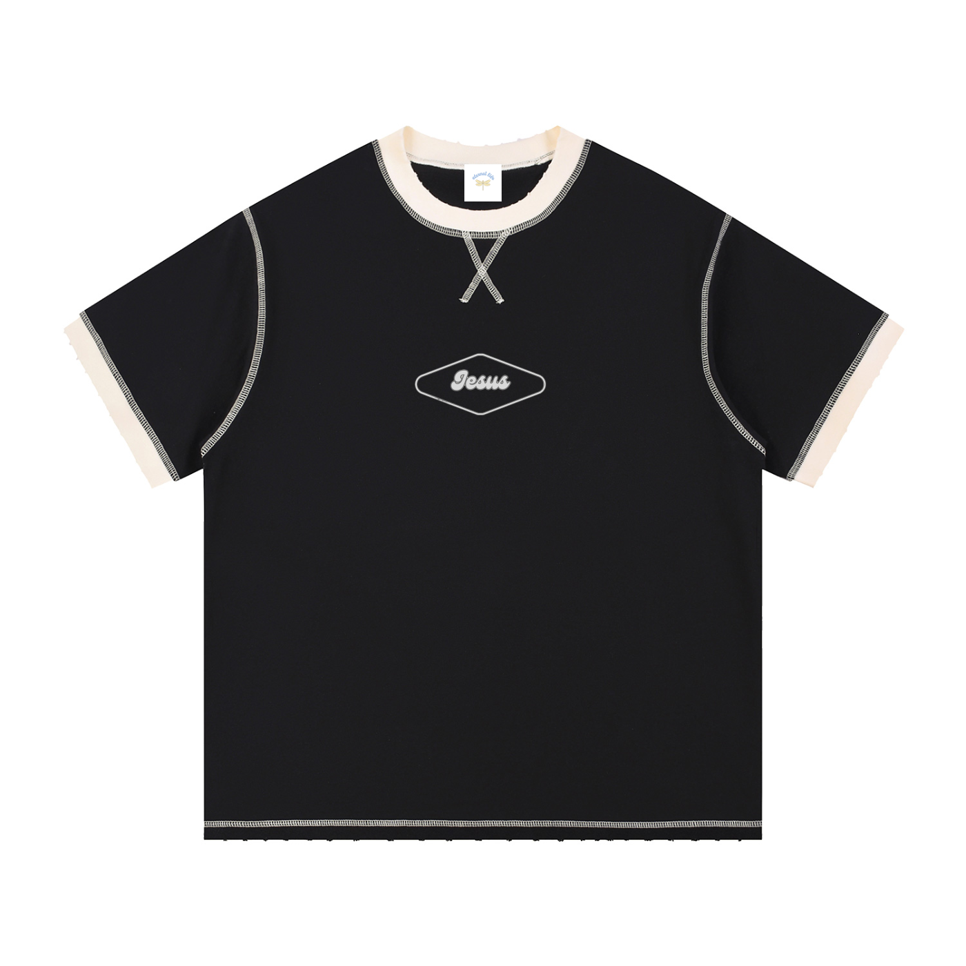 Jesus Contrast-Stitched Cotton T-Shirt