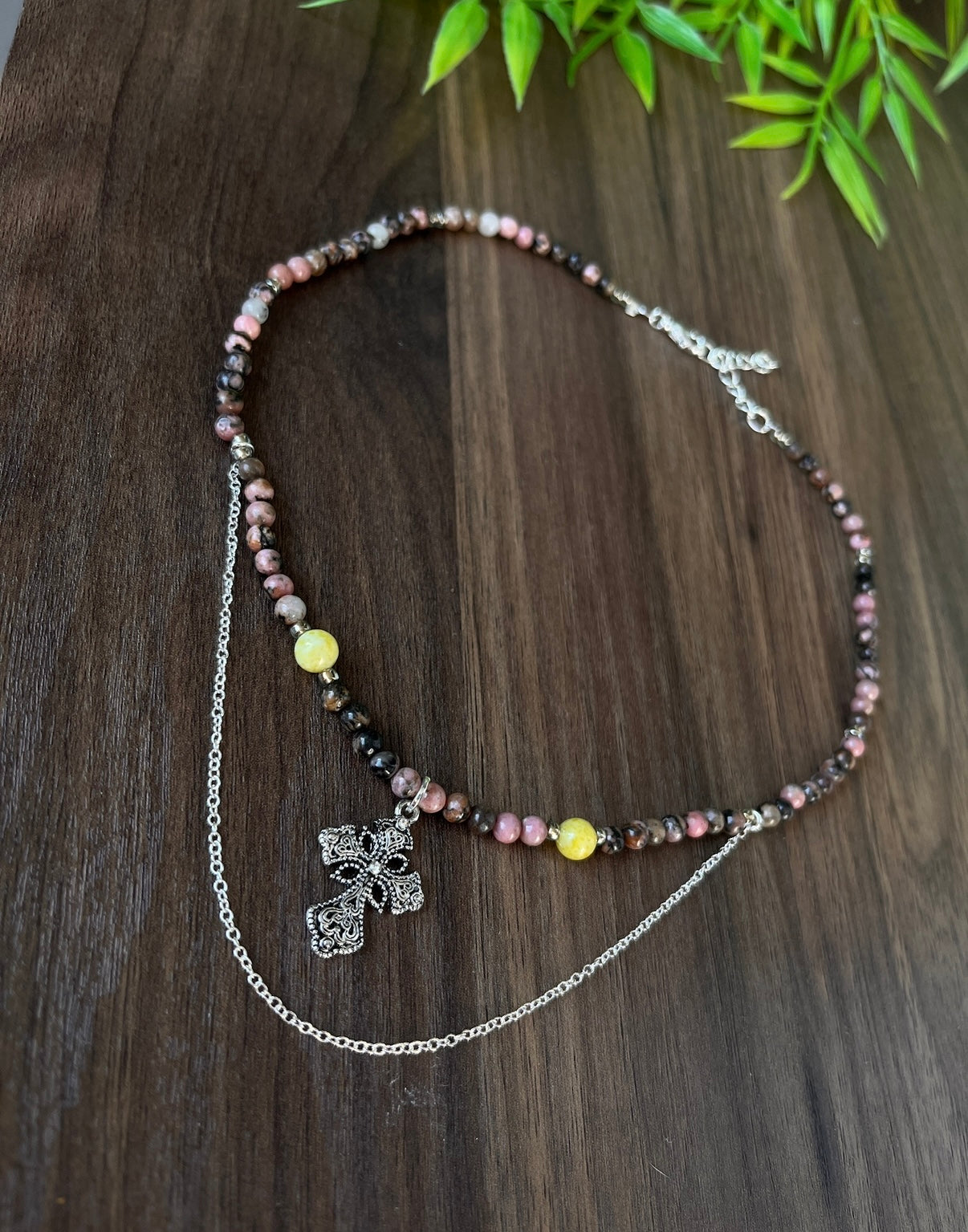 Handcrafted Beaded Cross Necklace