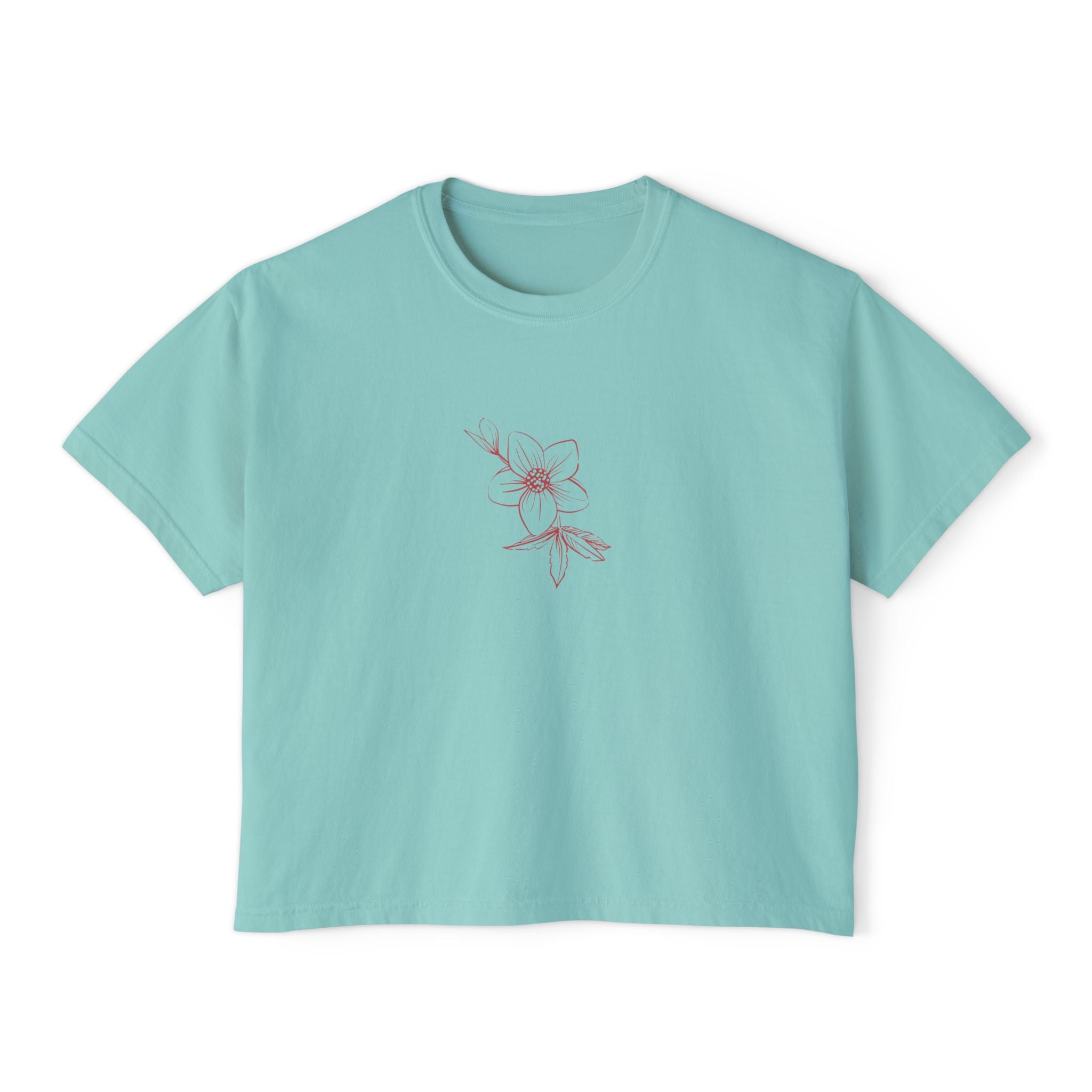 Boxy Tee — "Eternity Was Set in Our Hearts" Floral Graphic