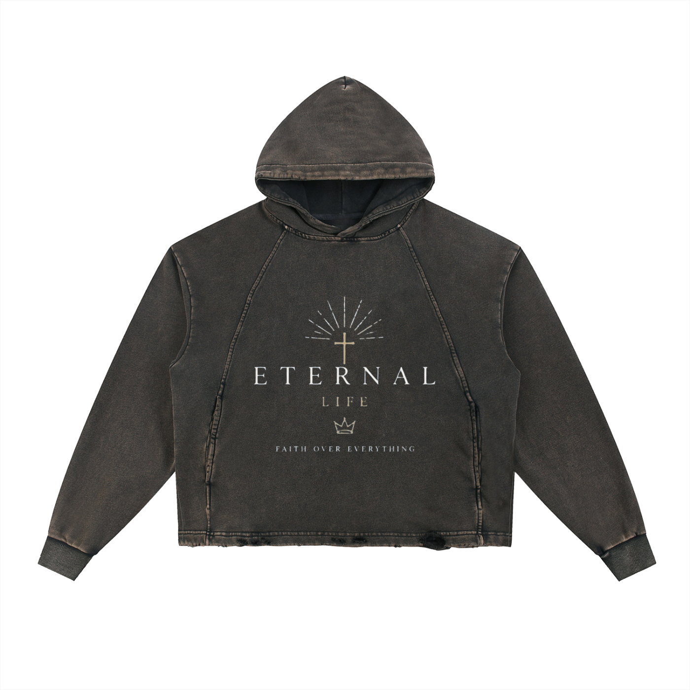 Made for Eternity - Vintage Washed Frayed-Hem Hoodie