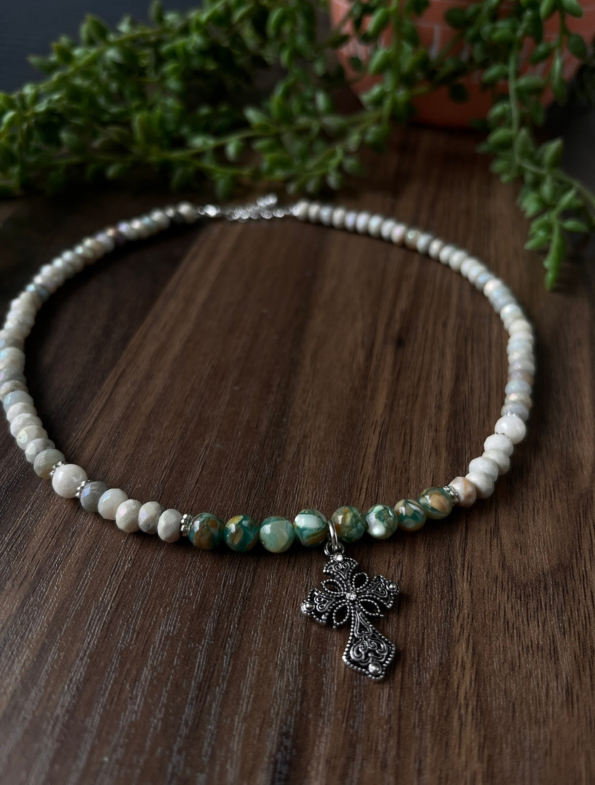 Handcrafted Beaded Cross Choker