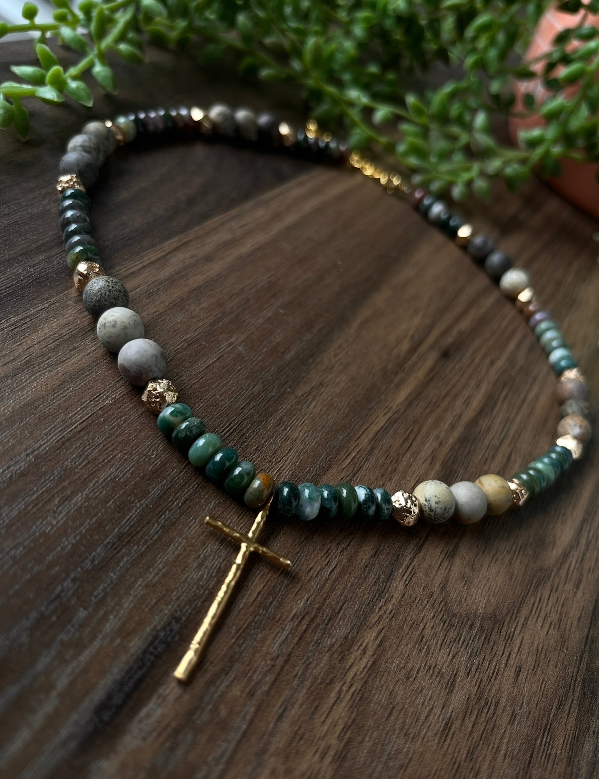 Handcrafted Beaded Cross Necklace