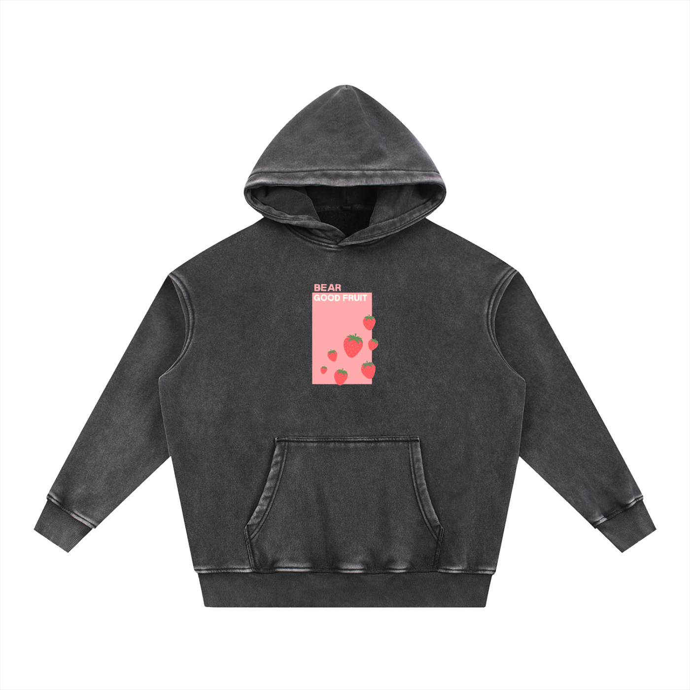 Bear Fruit Wash Fleece Oversize Hoodie
