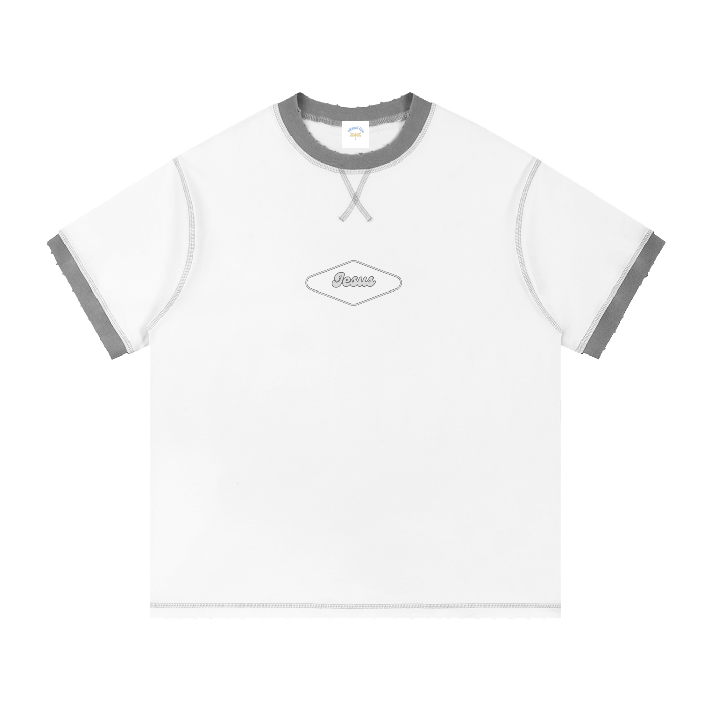 Jesus Contrast-Stitched Cotton T-Shirt